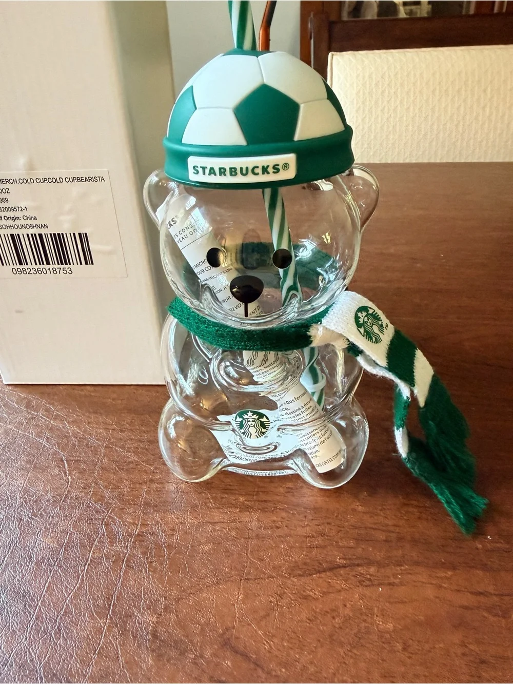 Starbucks Reserve Member Exclusive Bearista Soccer World Cup FIFA with scarf